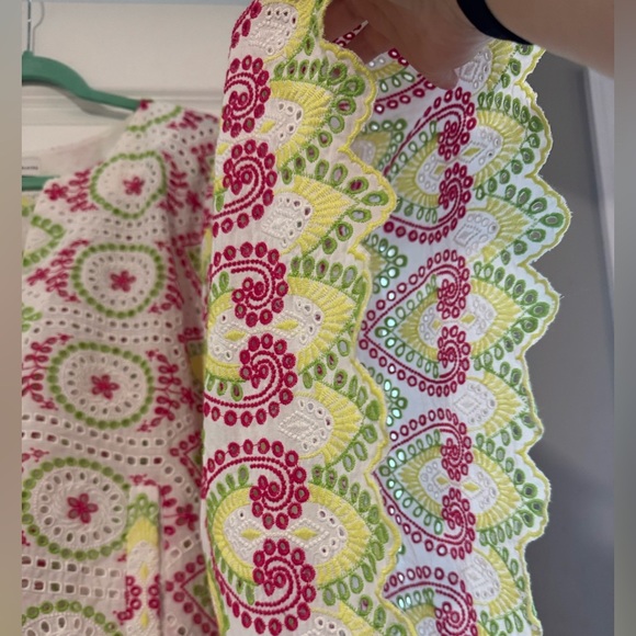 Eyelet detailed  Kaftan - Pink and Green - Picture 3 of 6